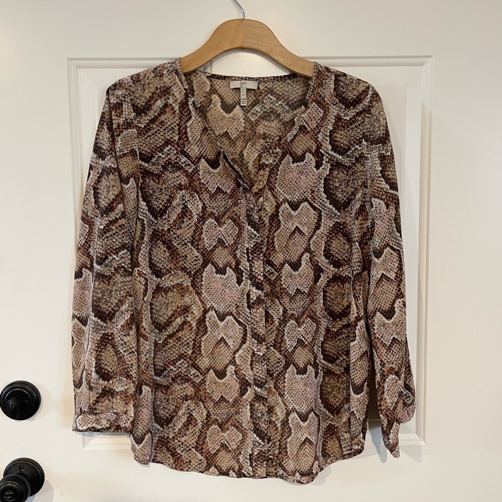 JOIE Silk snake print top size small